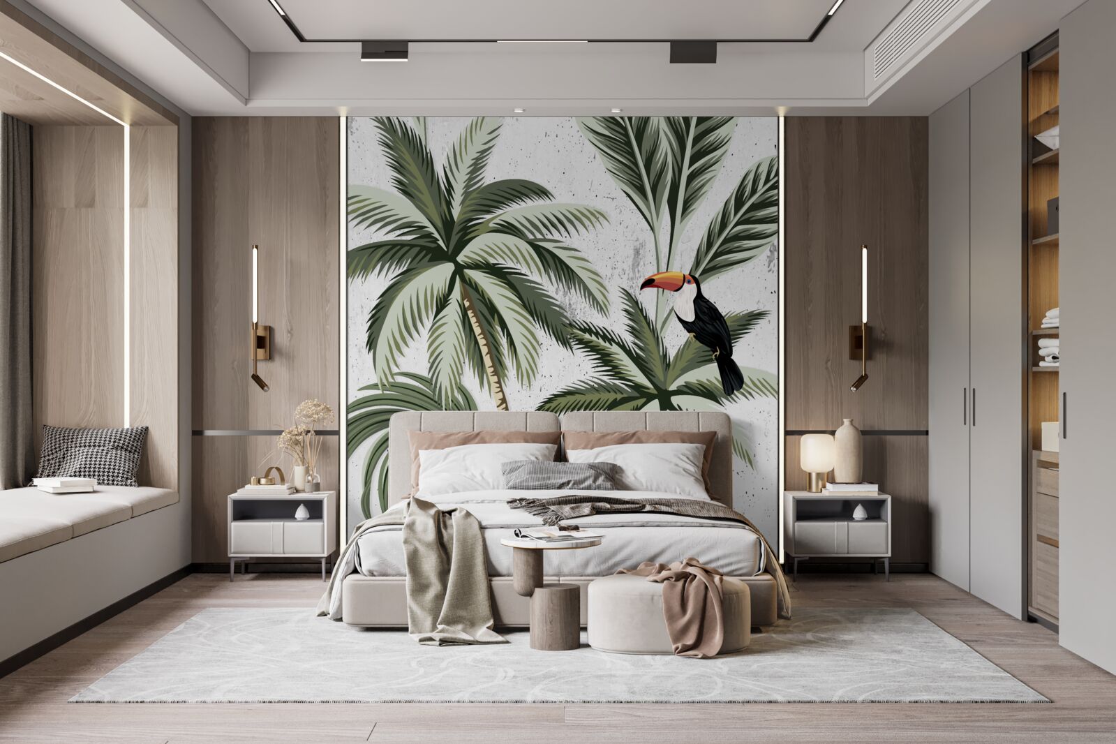 Fototapet păsări în copaci