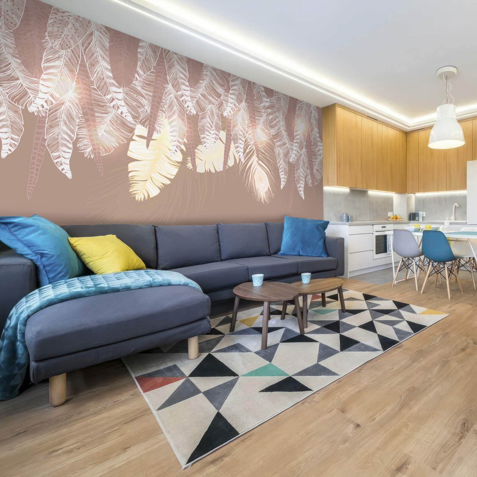 Fototapet frunzele de ferigă sunt albe