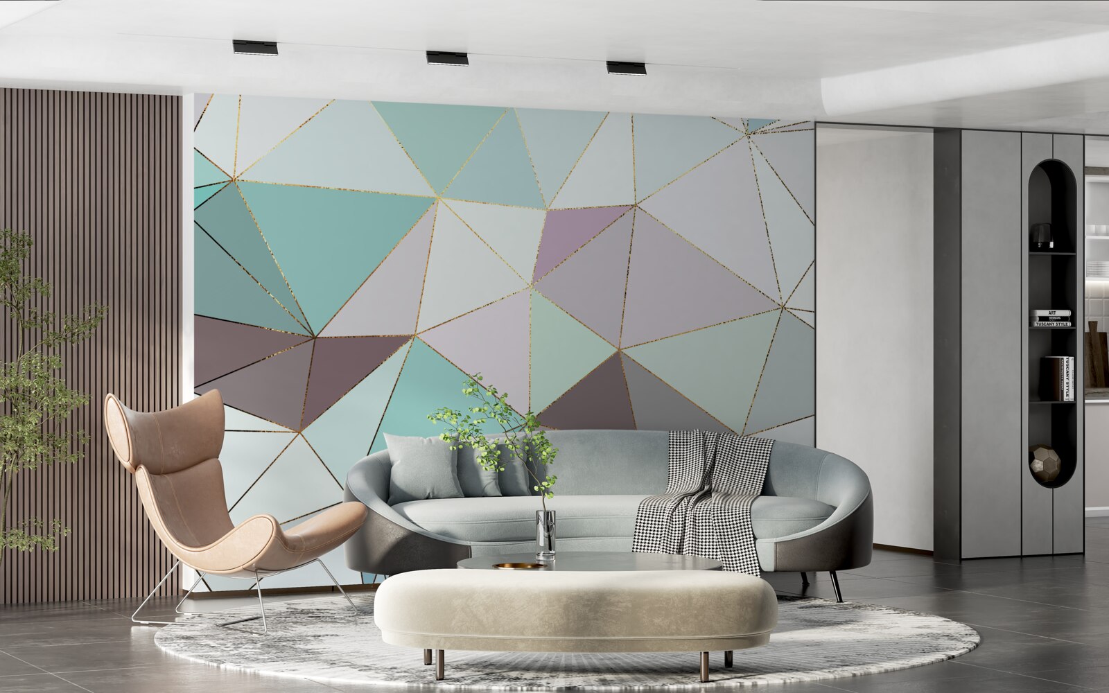 Fototapet figuri geometrice pe o suprafață de marmură