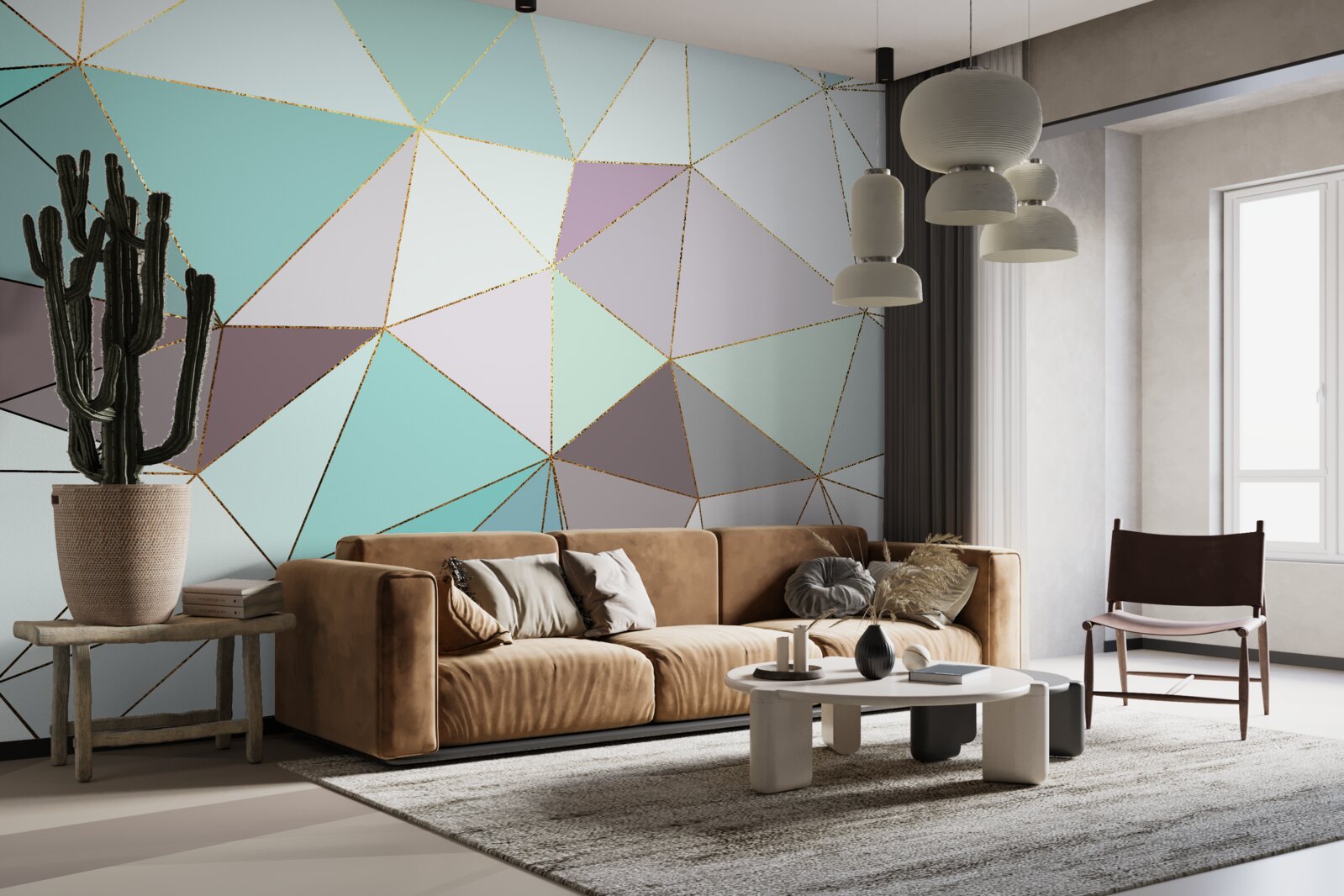 Fototapet figuri geometrice pe o suprafață de marmură