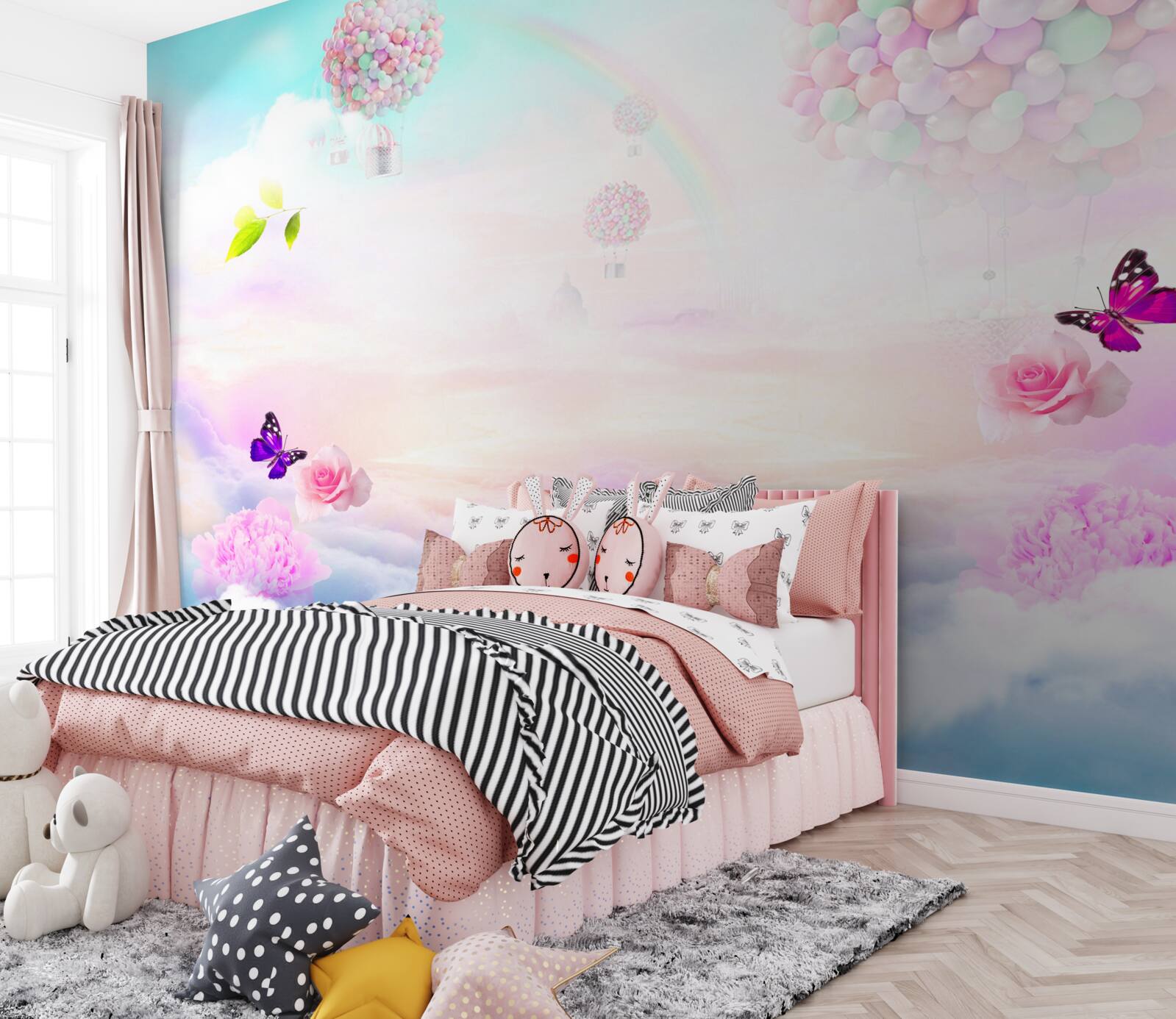 Fototapet bile de aer și fluturi zburători