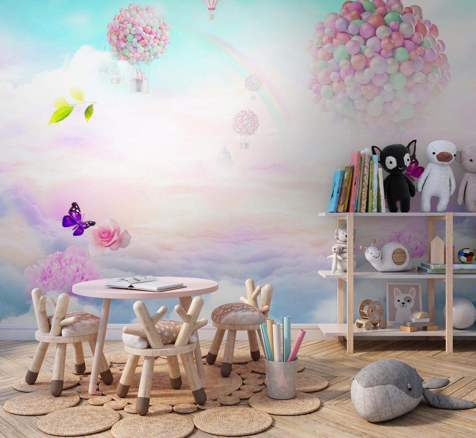 Fototapet bile de aer și fluturi zburători