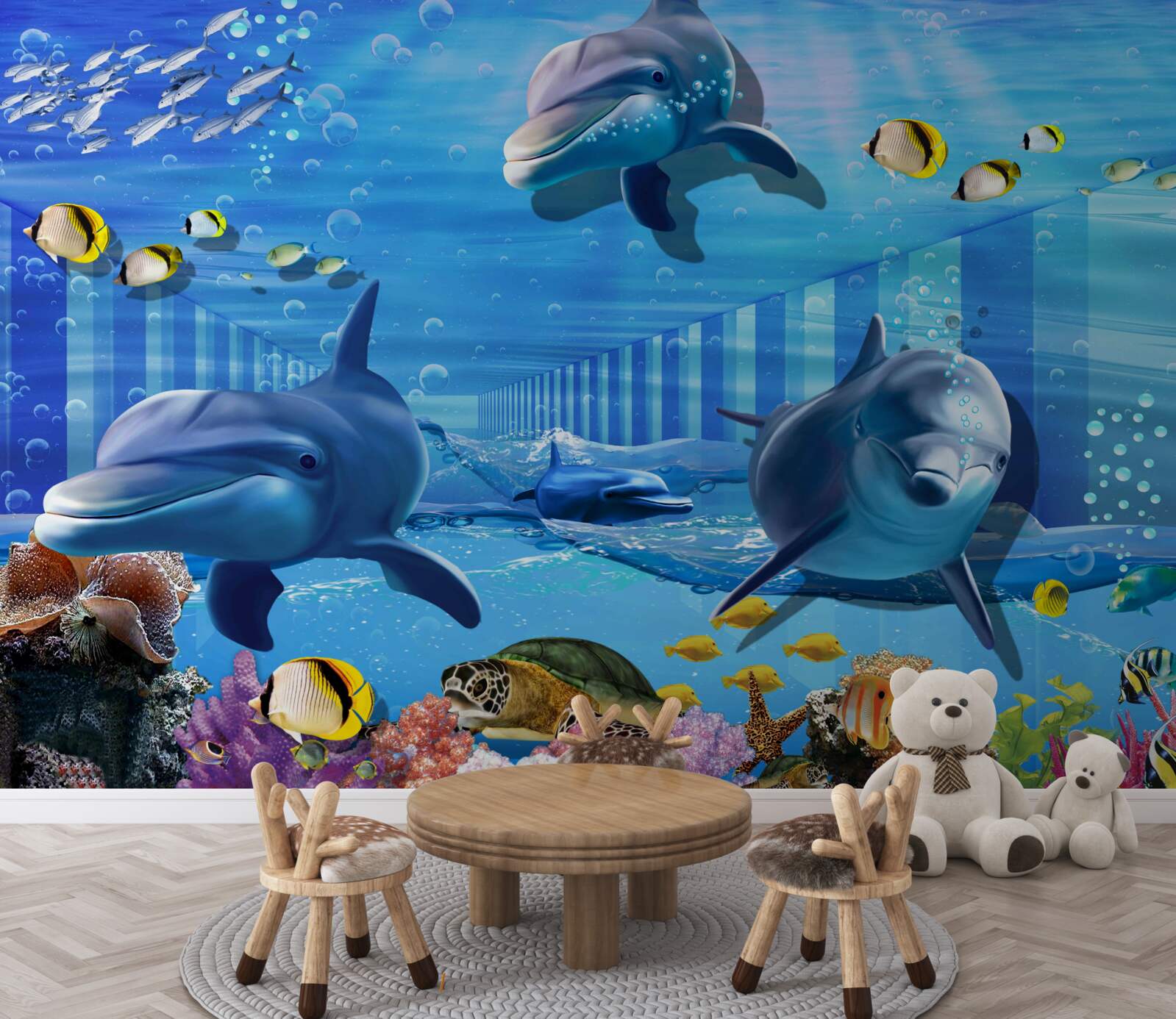 Fototapet locuitori de la mare adâncime în tunel