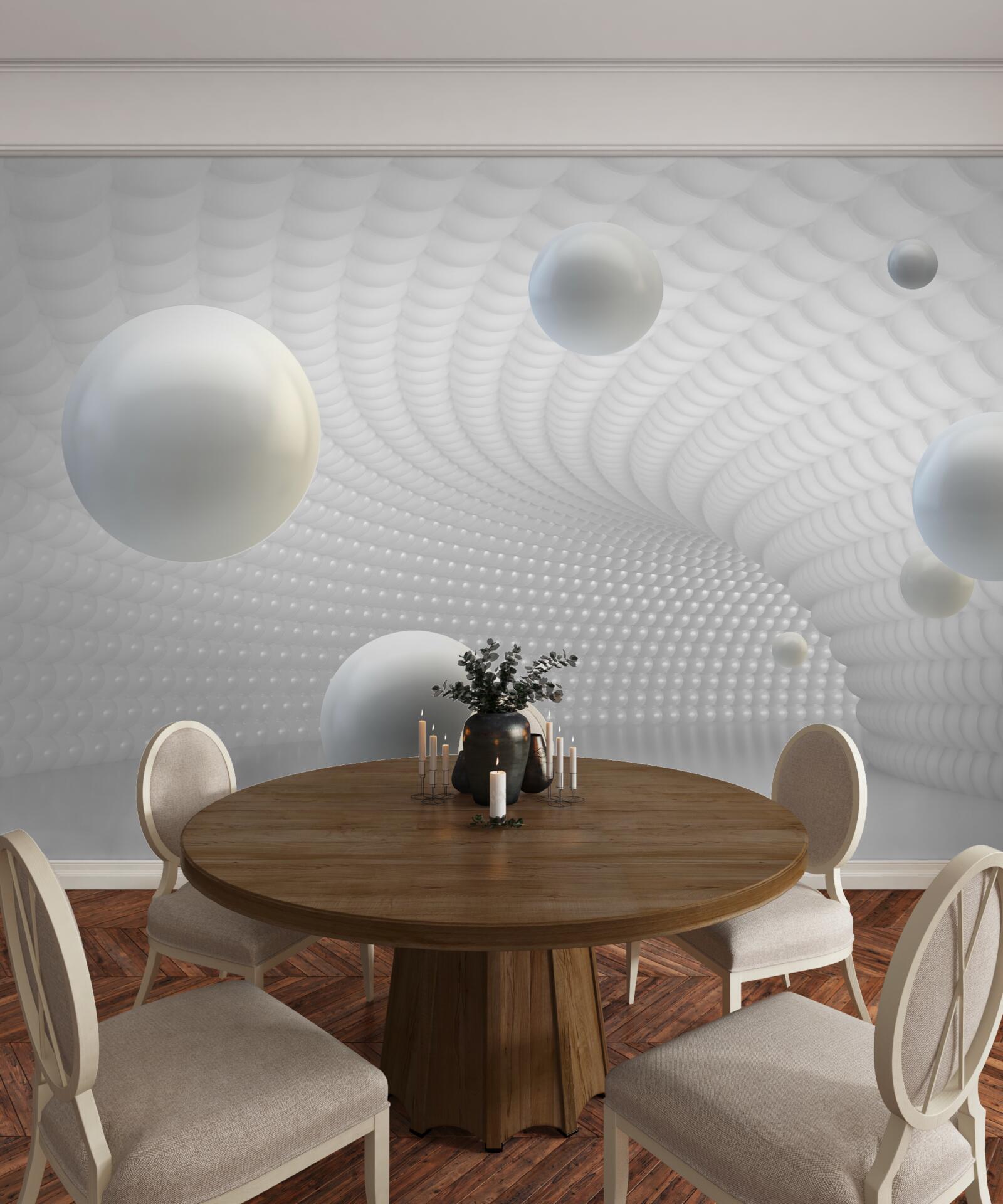 Fototapet bile albe plutitoare pe coridor