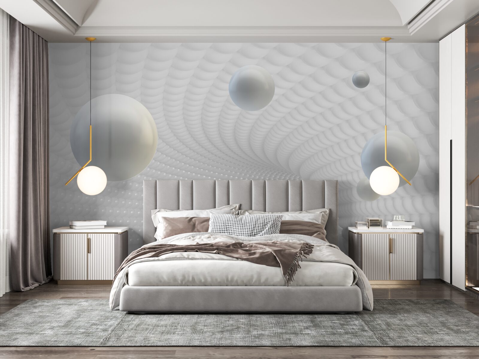 Fototapet bile albe plutitoare pe coridor