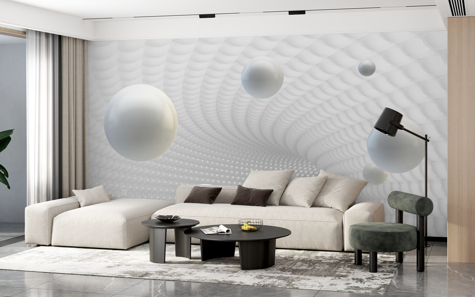 Fototapet bile albe plutitoare pe coridor