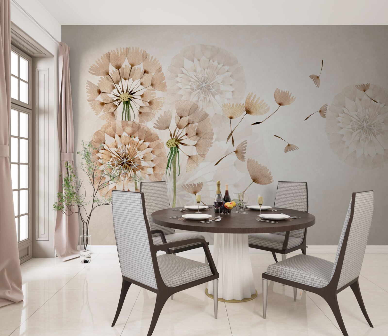 Fototapet vaporizarea pufului de păpădie