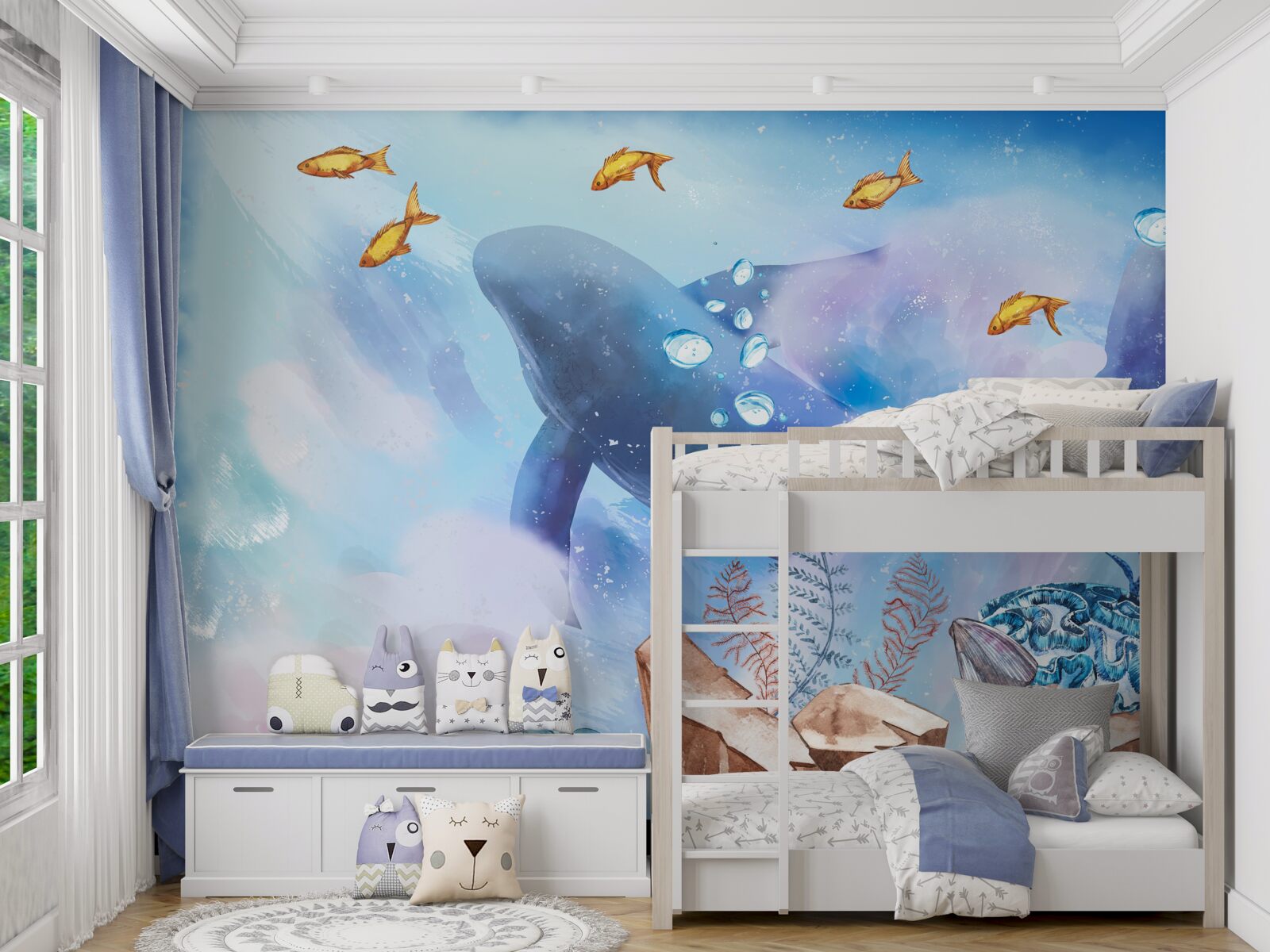 Fototapet balenă albastră sub apă