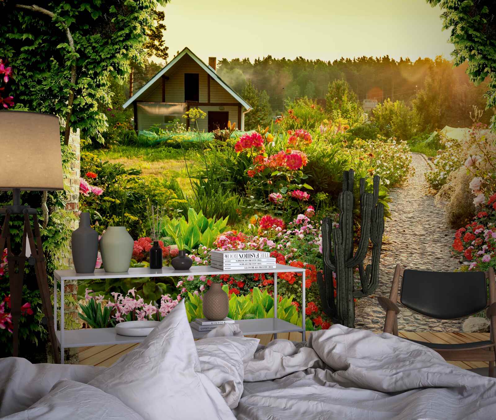 Fototapet peisaj natural cu o casă