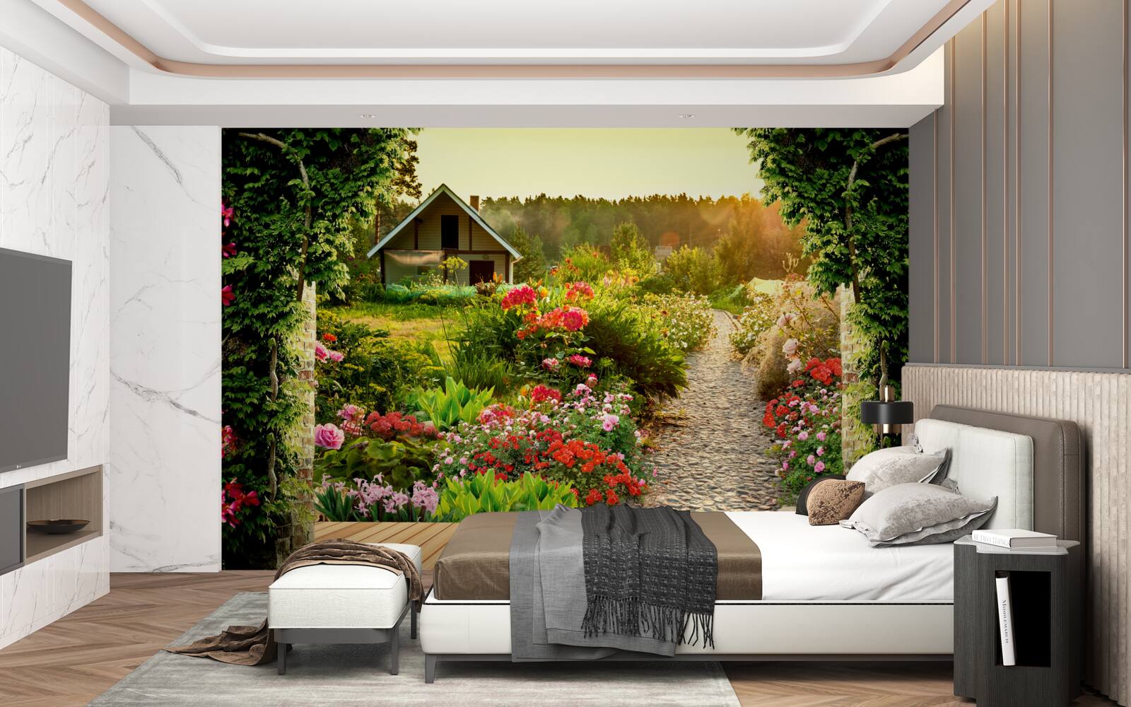 Fototapet peisaj natural cu o casă