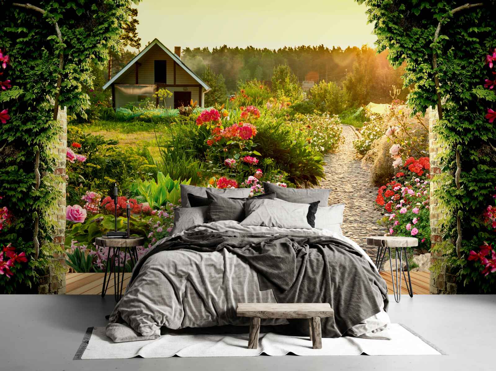 Fototapet peisaj natural cu o casă