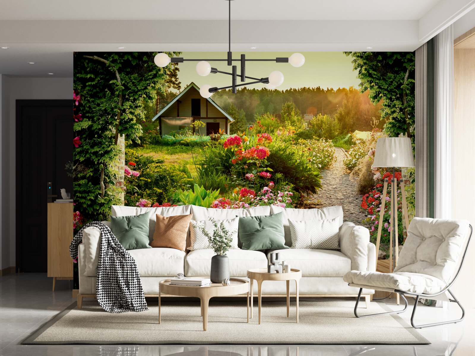 Fototapet peisaj natural cu o casă