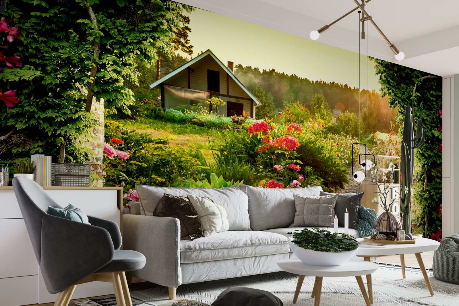 Fototapet peisaj natural cu o casă