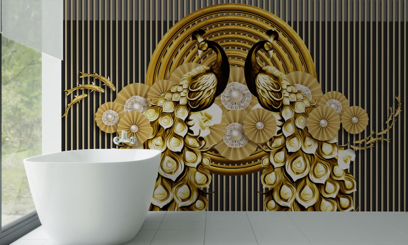 Fototapet produse cu imagini de păuni