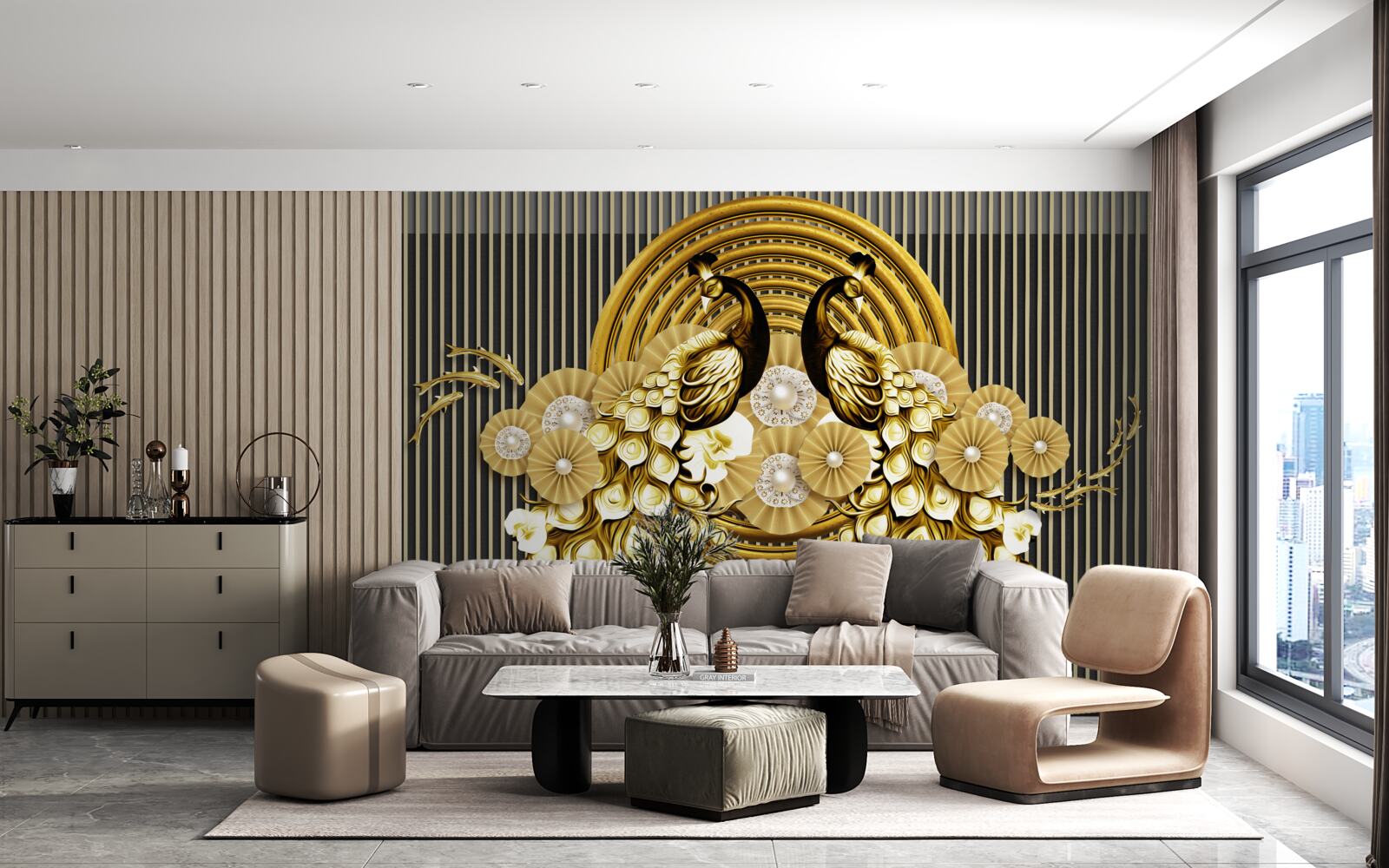 Fototapet produse cu imagini de păuni