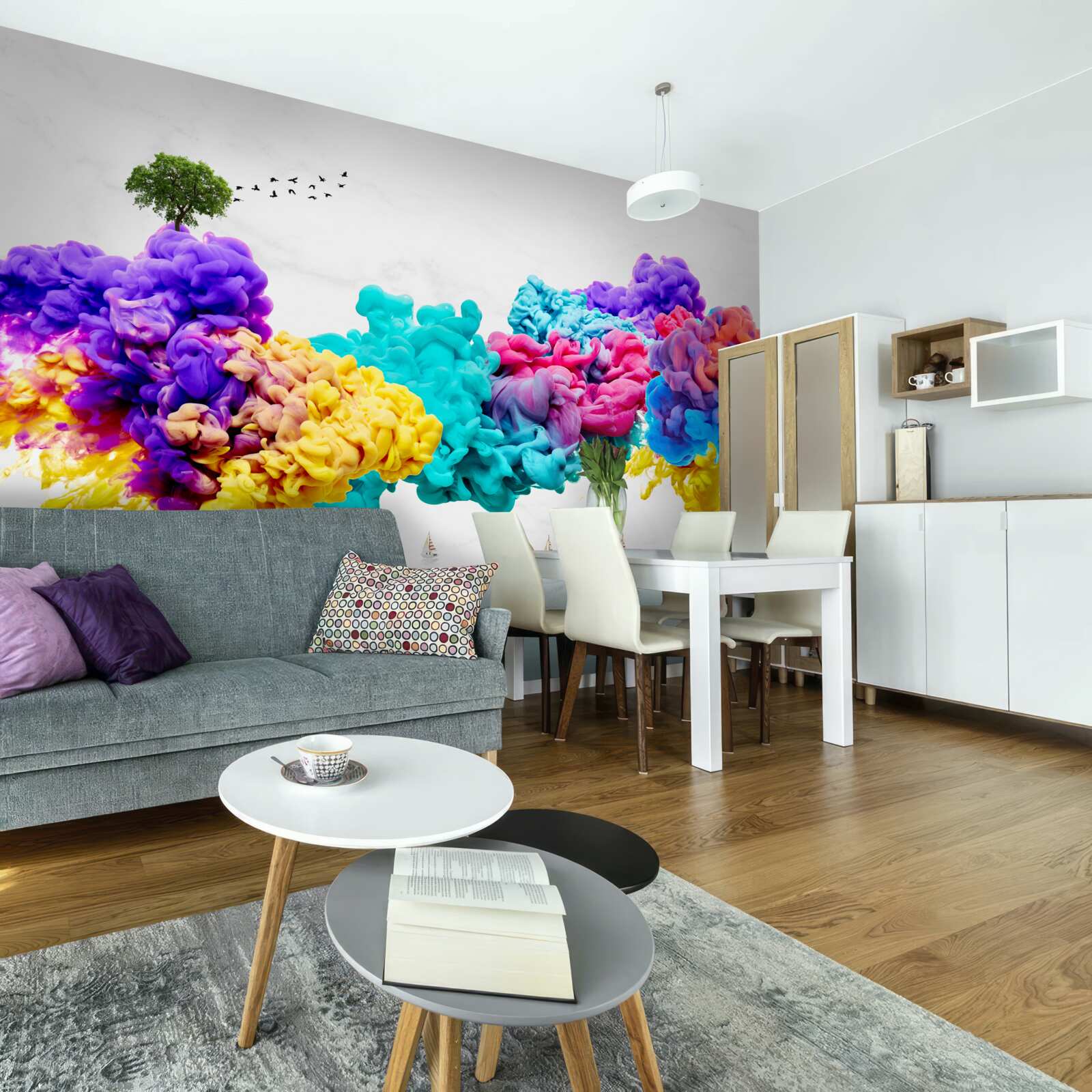 Fototapet culori strălucitoare deasupra suprafeței apei