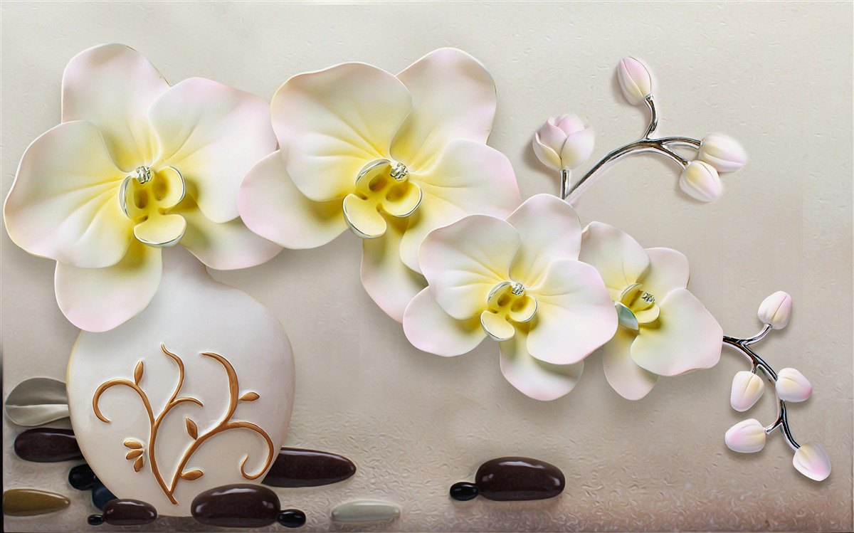 Fototapet flori de orhidee decorate