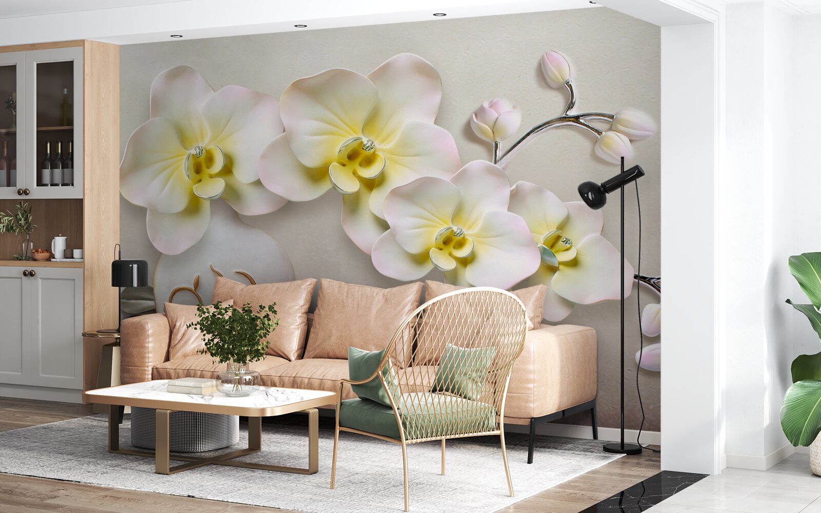 Fototapet flori de orhidee decorate