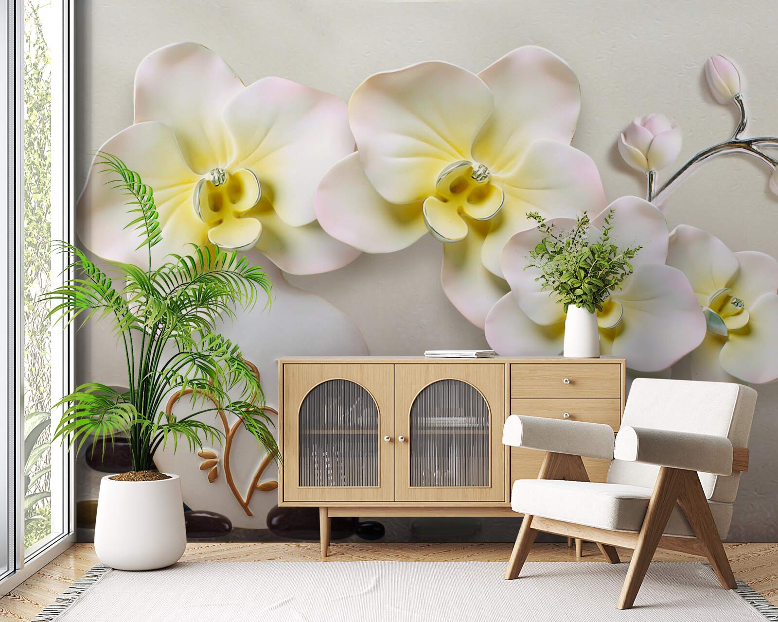 Fototapet flori de orhidee decorate