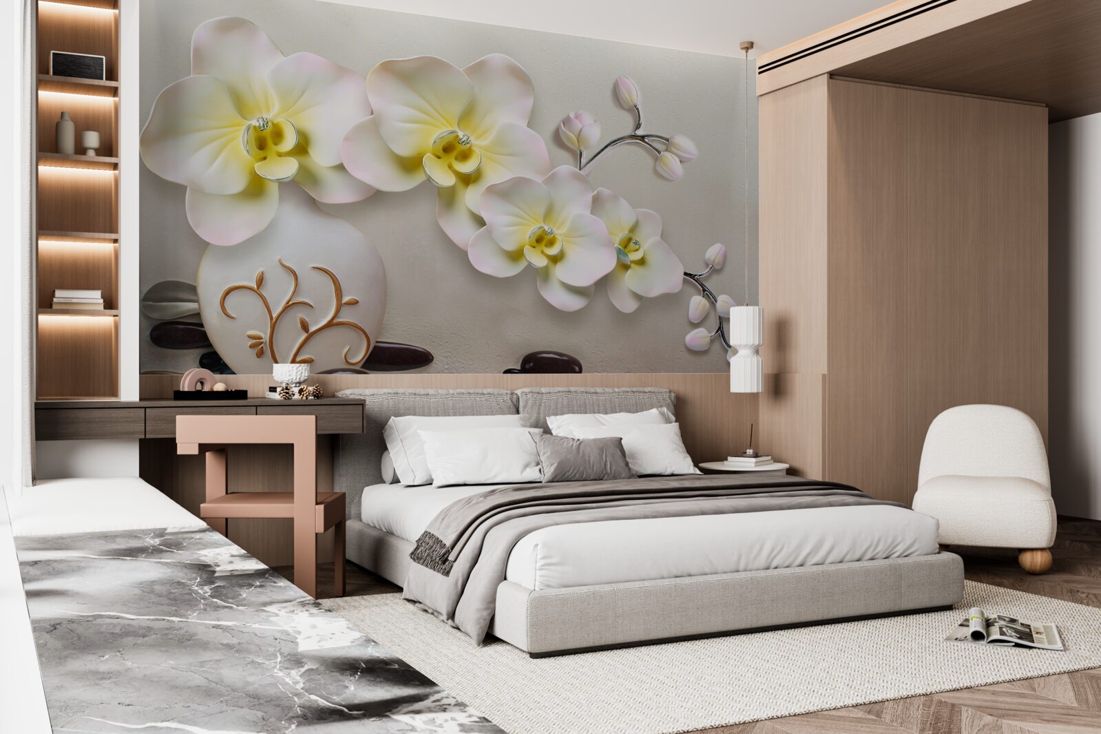 Fototapet flori de orhidee decorate