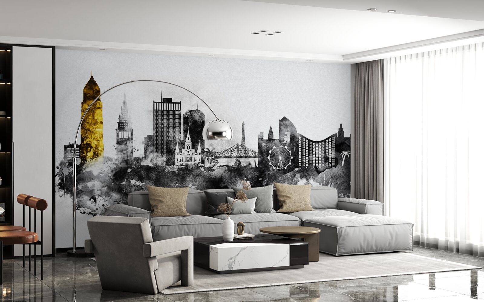 Fototapet abstractizarea arhitecturală a spațiului urban