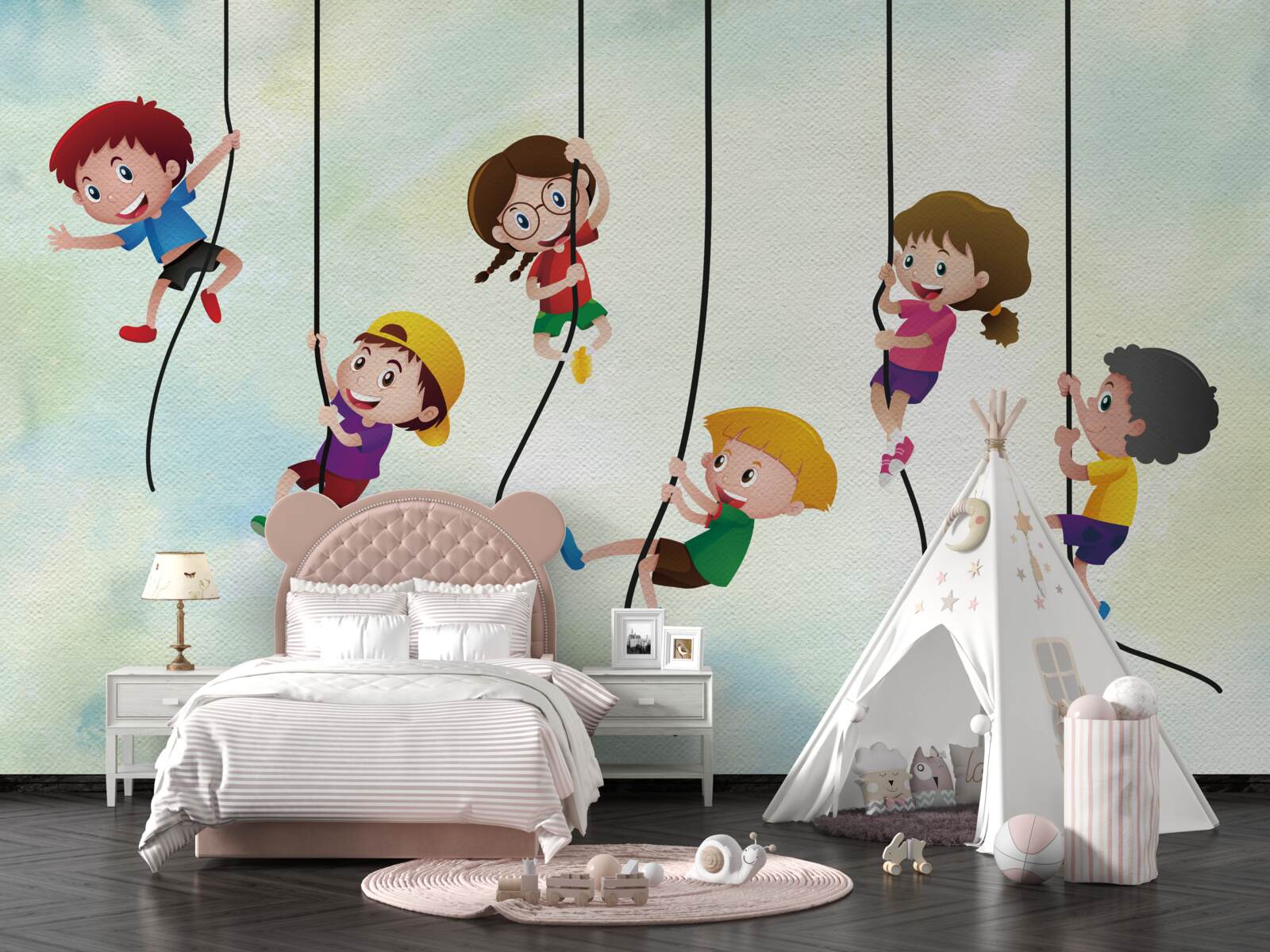 Fototapet băieți în corzi