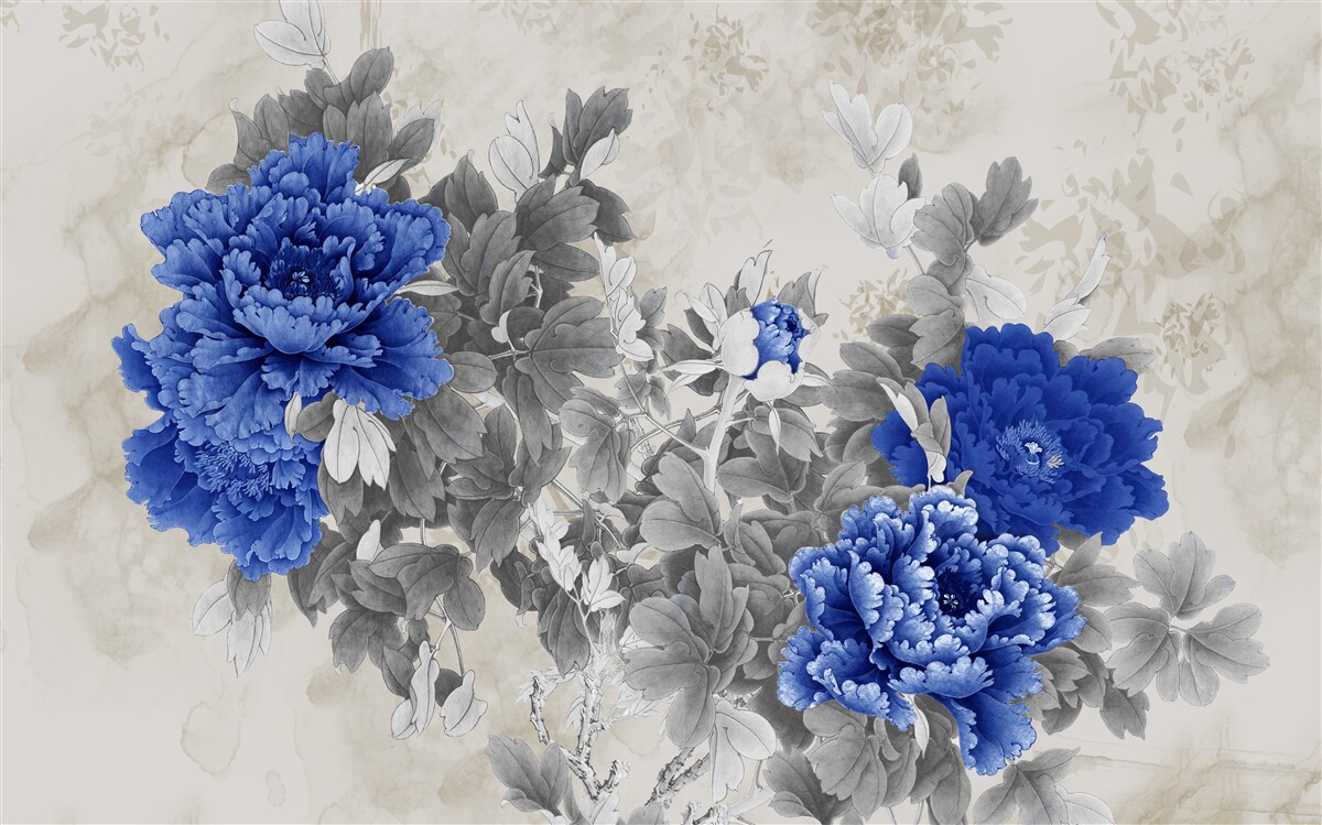 Fototapet ikiebana floare pe fundal gri