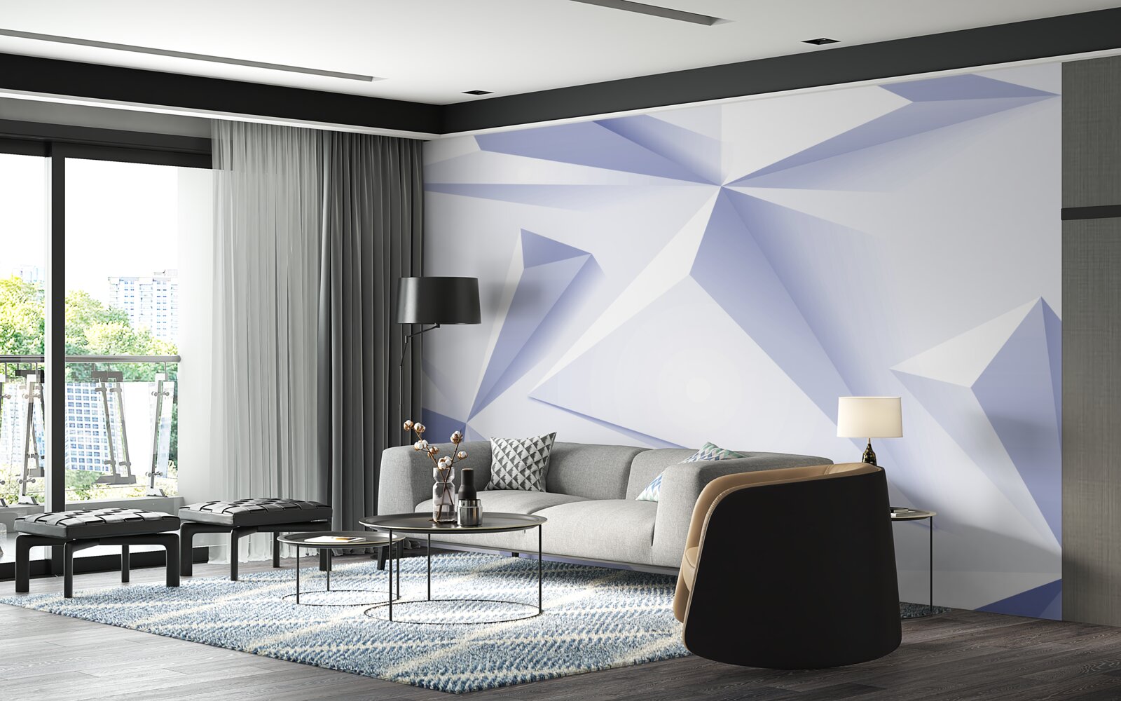 Fototapet lumină 3d piramide