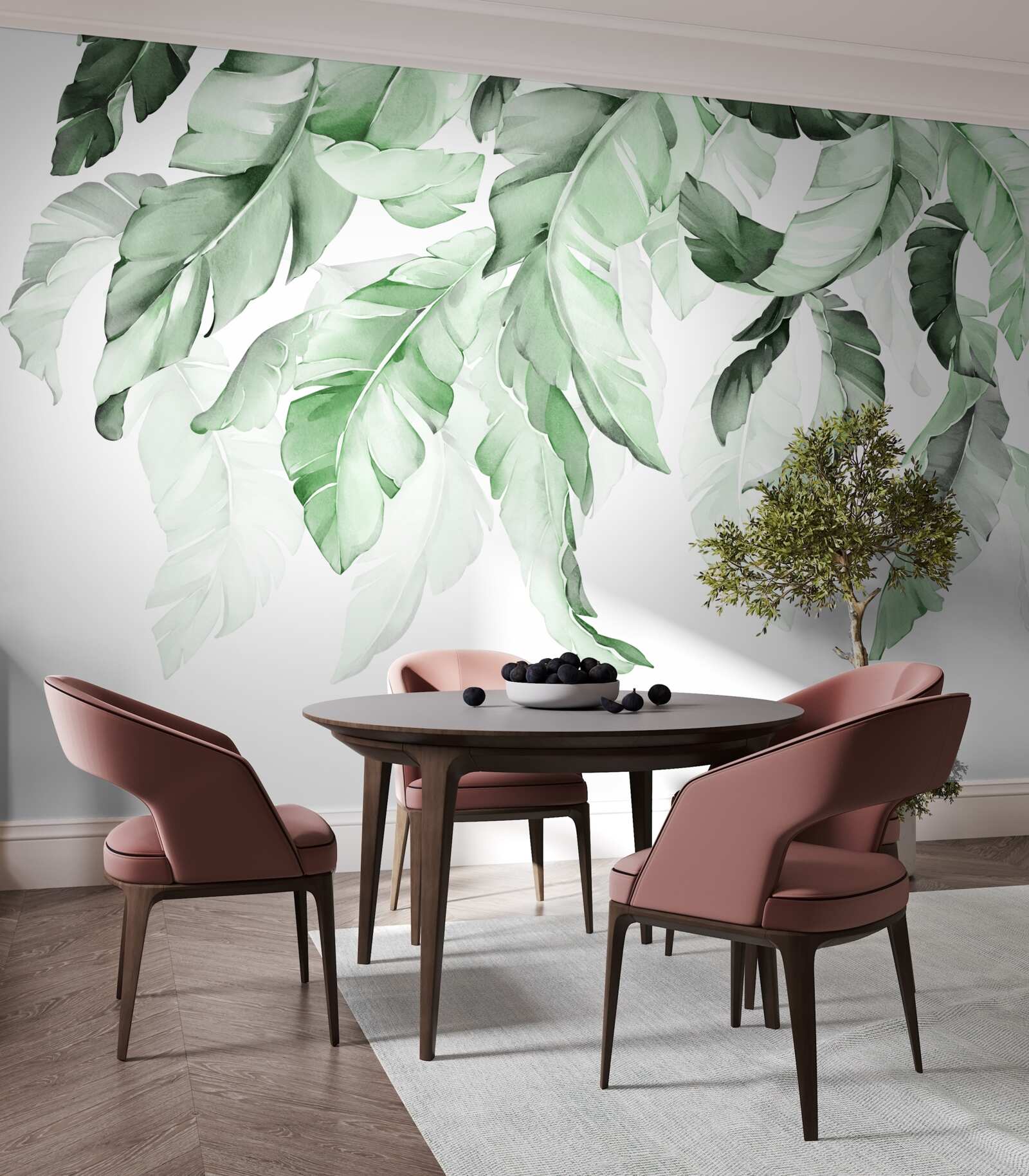 Fototapet frunzele de ferigă atârnă în jos