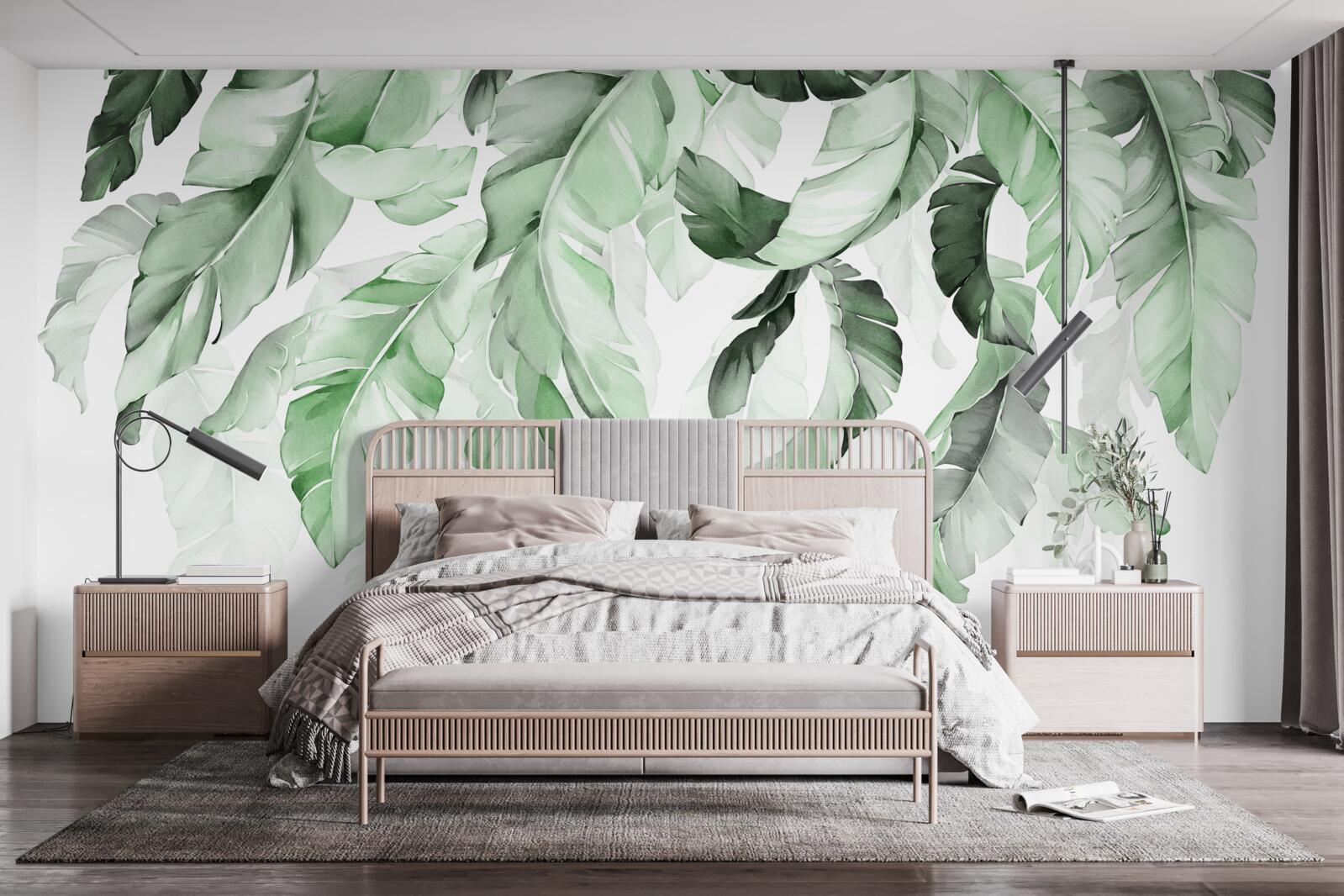 Fototapet frunzele de ferigă atârnă în jos