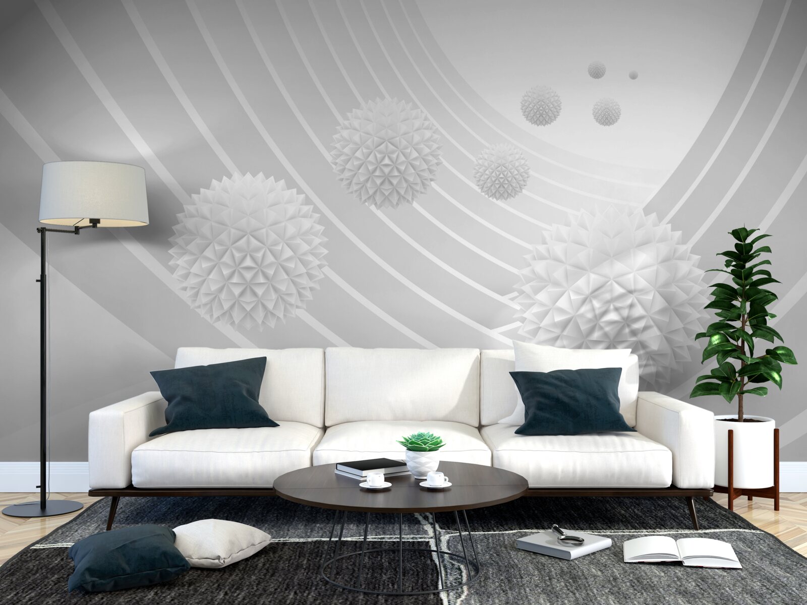 Fototapet bile albe ascuțite în tunelul care se retrage