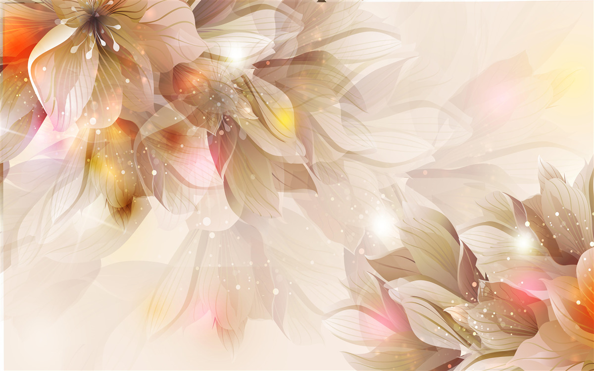 Fototapet flori luminoase cu lumină blândă