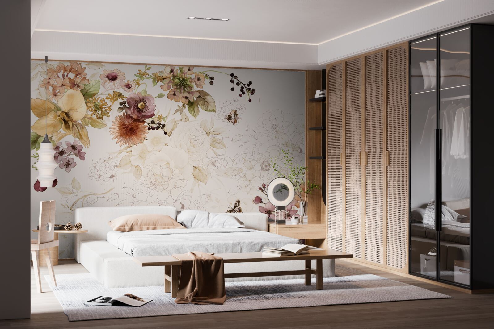 Fototapet compoziții florale pe un fundal delicat