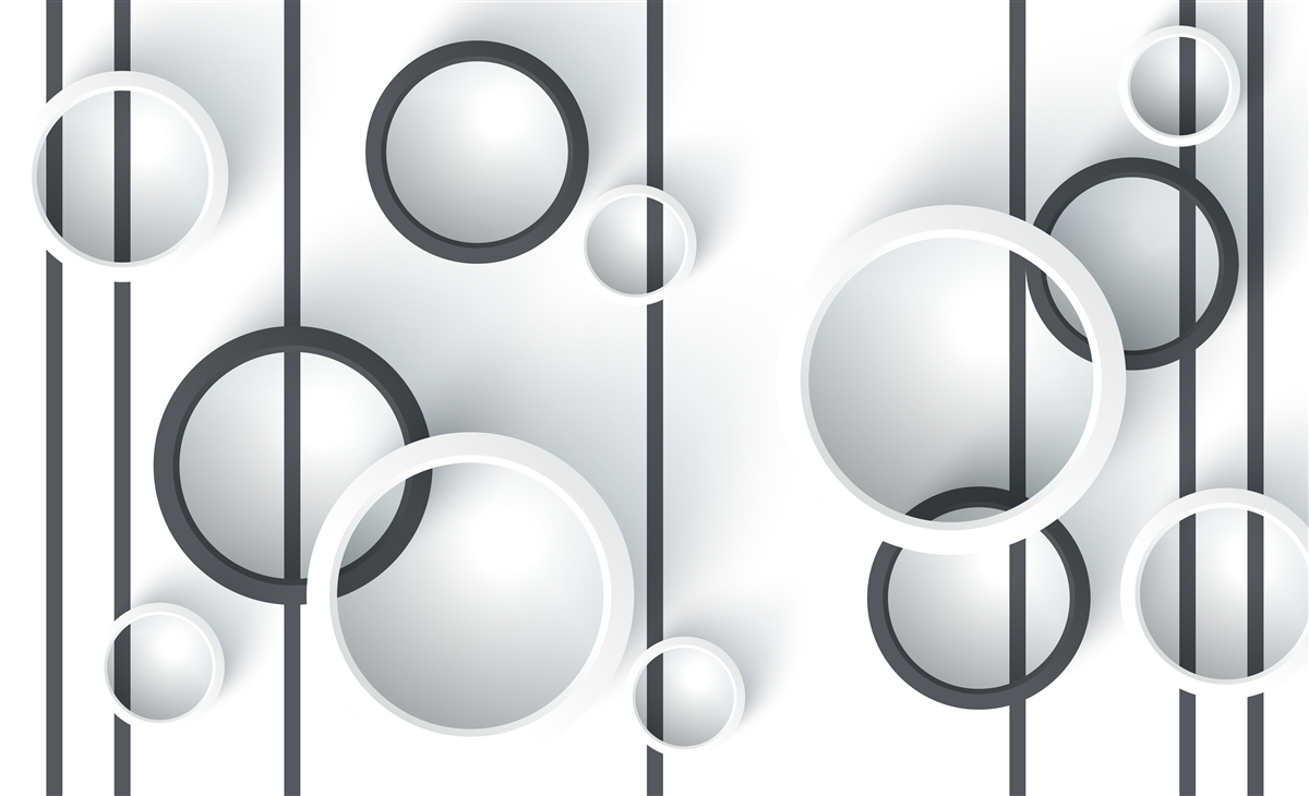 Fototapet cercuri și linii în abstracție