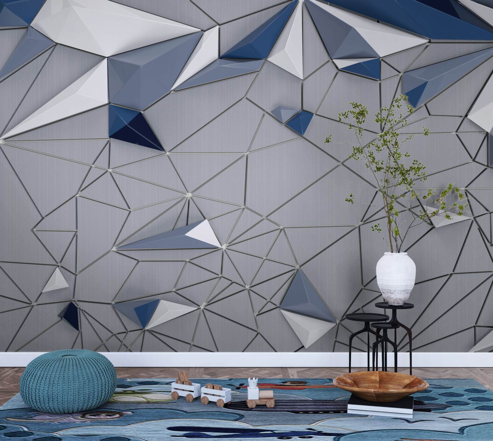 Fototapet marmură de sticlă albastră