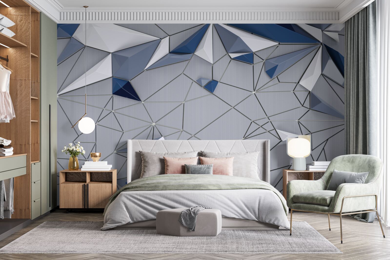 Fototapet marmură de sticlă albastră