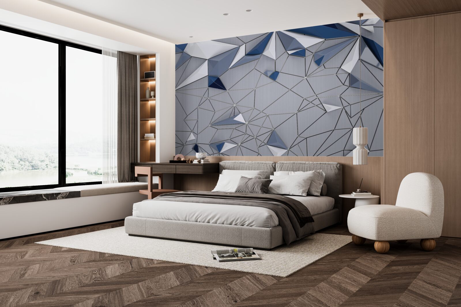 Fototapet marmură de sticlă albastră