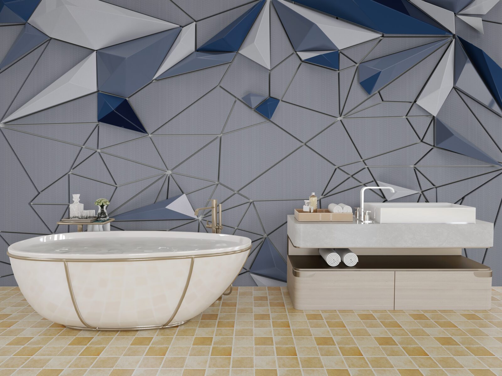 Fototapet marmură de sticlă albastră