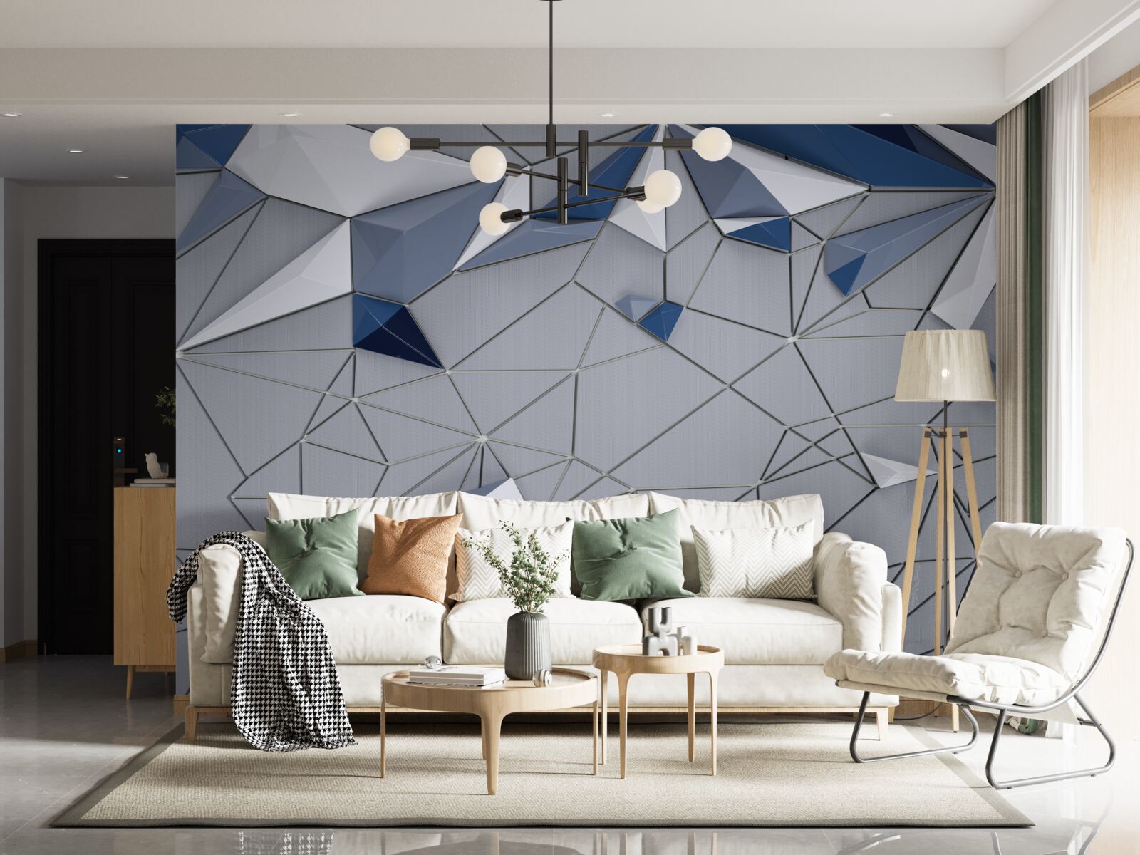 Fototapet marmură de sticlă albastră