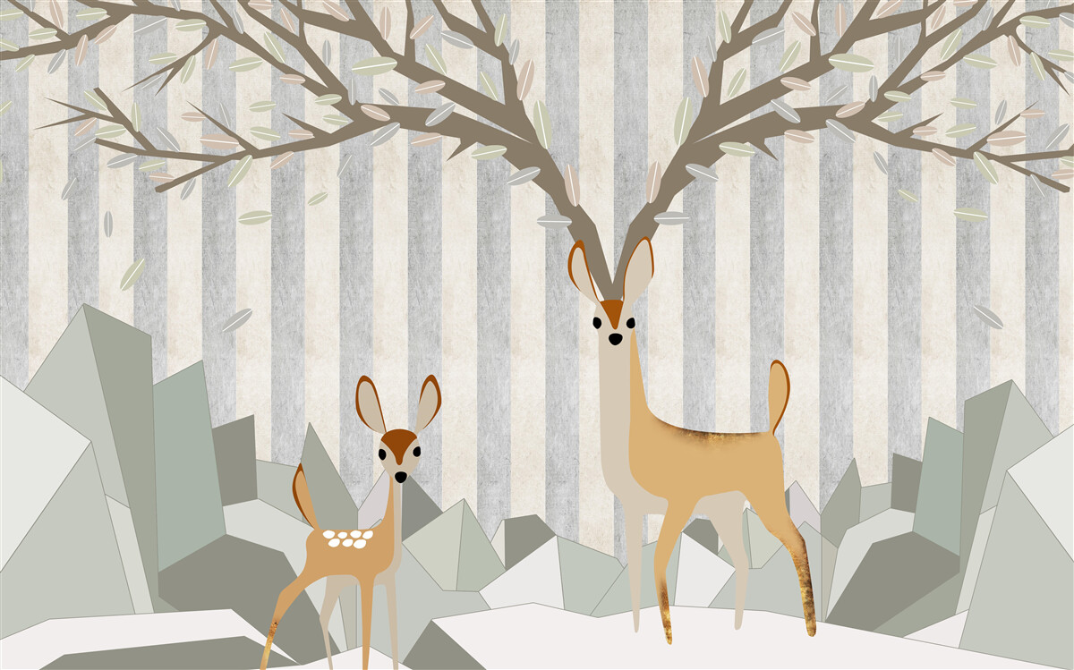 Fototapet cerb pe un fundal abstract