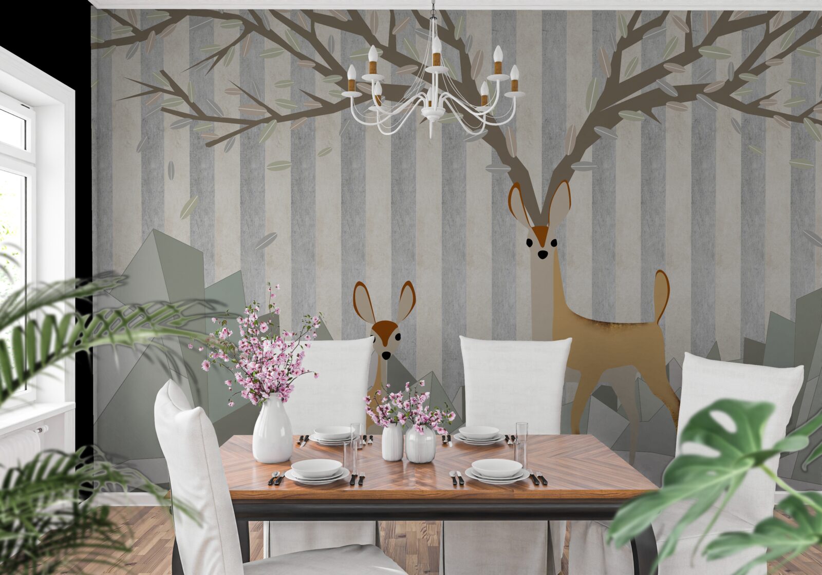 Fototapet cerb pe un fundal abstract