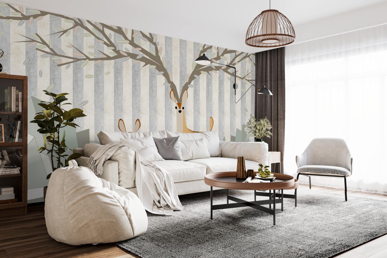 Fototapet cerb pe un fundal abstract