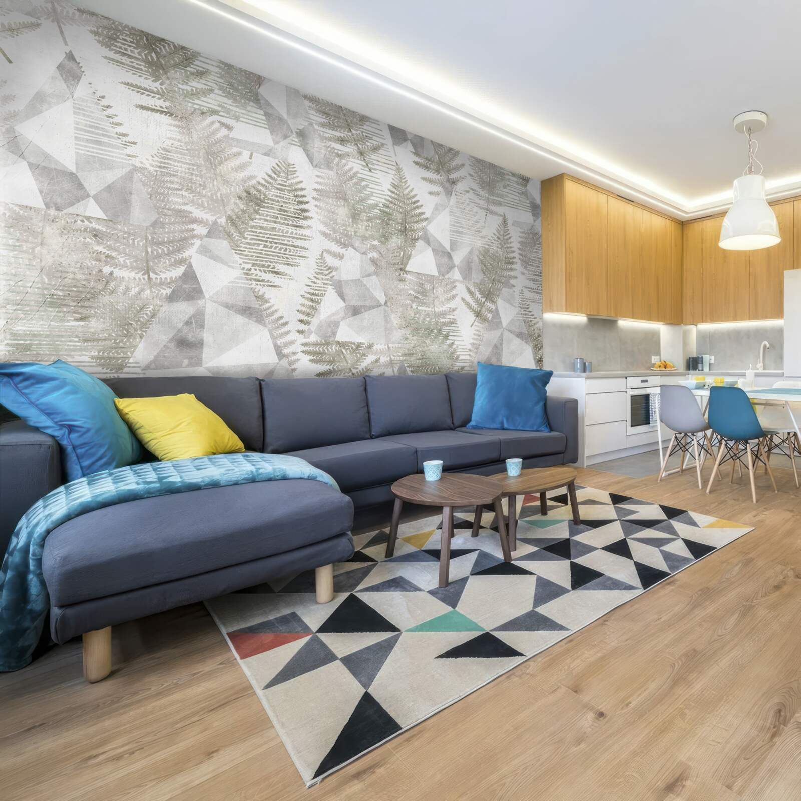 Fototapet abstract cu frunze tropicale