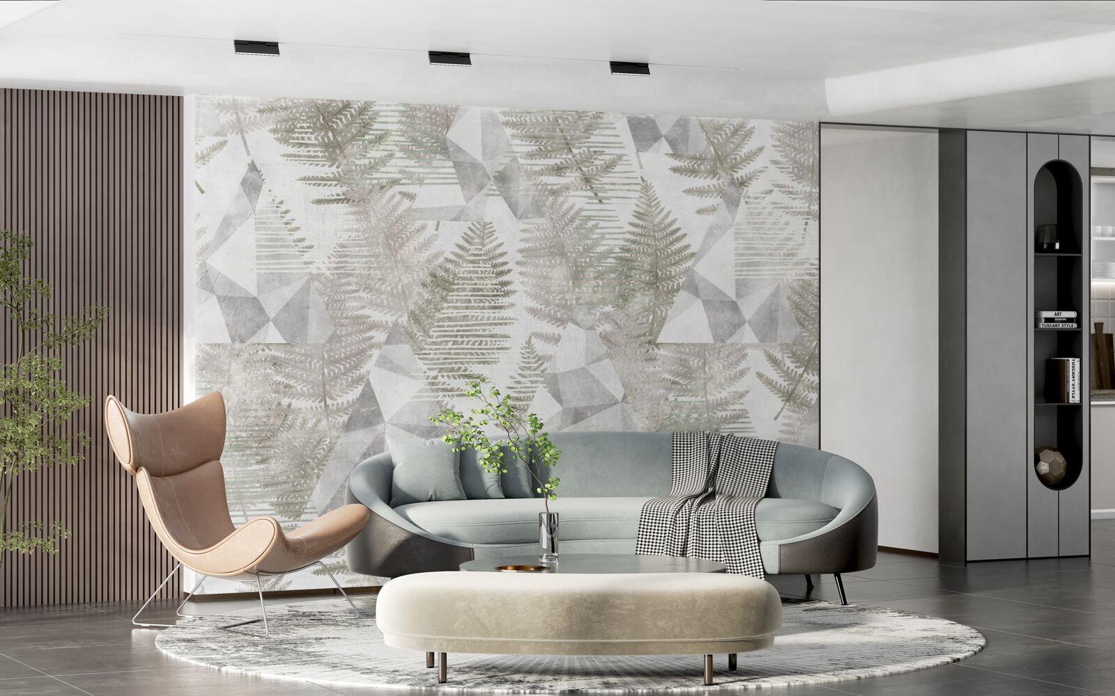 Fototapet abstract cu frunze tropicale