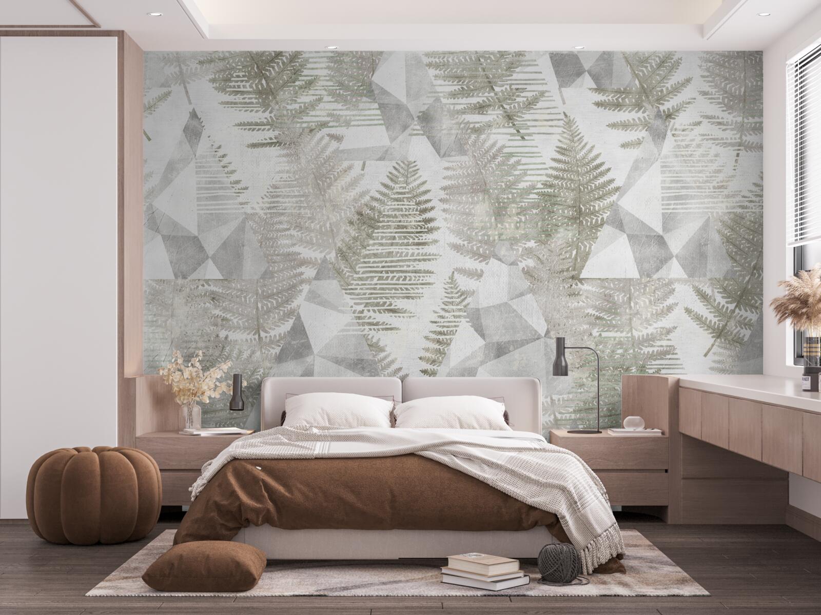 Fototapet abstract cu frunze tropicale