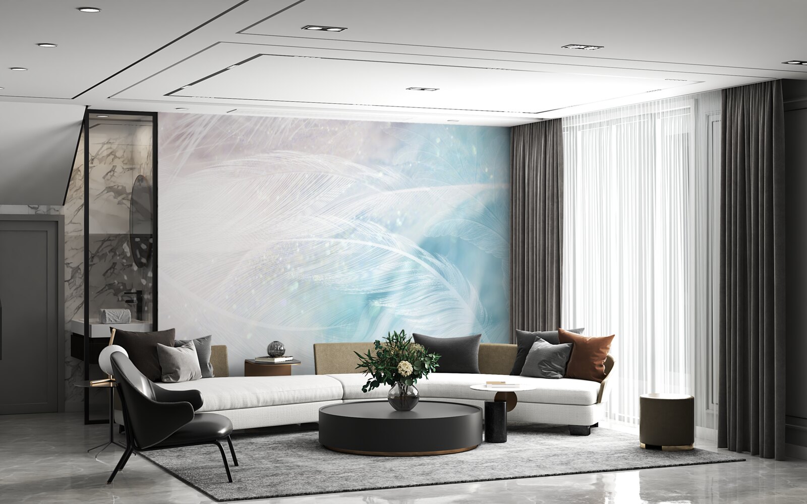 Fototapet pene în abstract