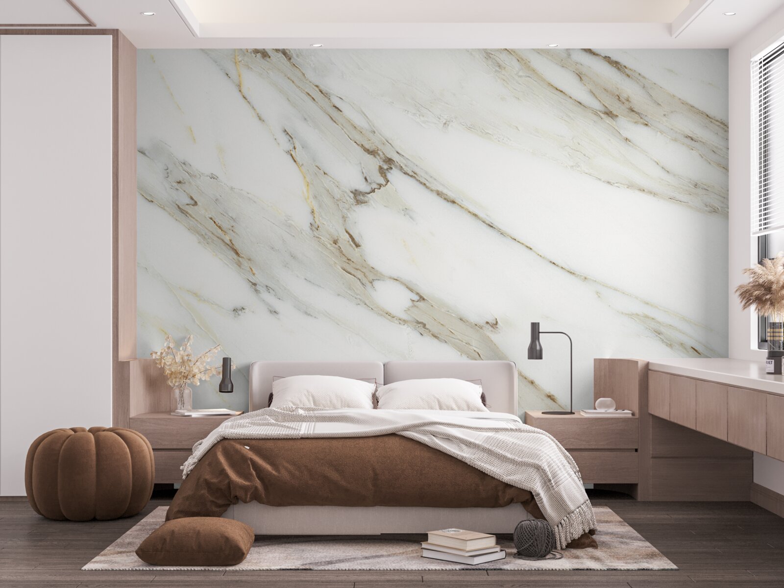 Fototapet aur și argint cu marmură