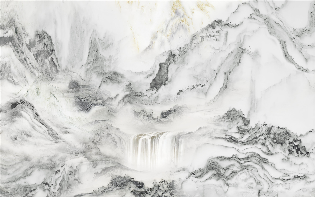 Fototapet textură de marmură cu vedere la munte