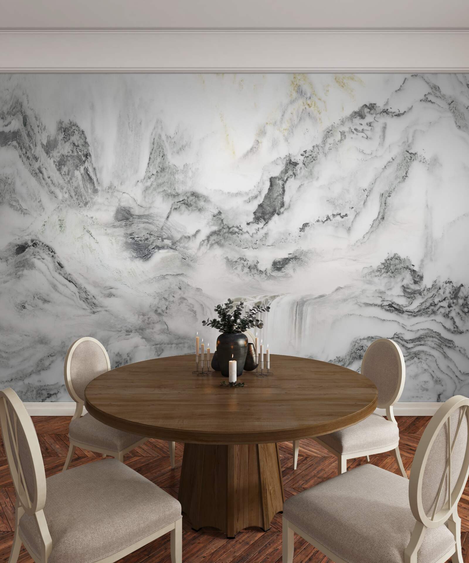 Fototapet textură de marmură cu vedere la munte