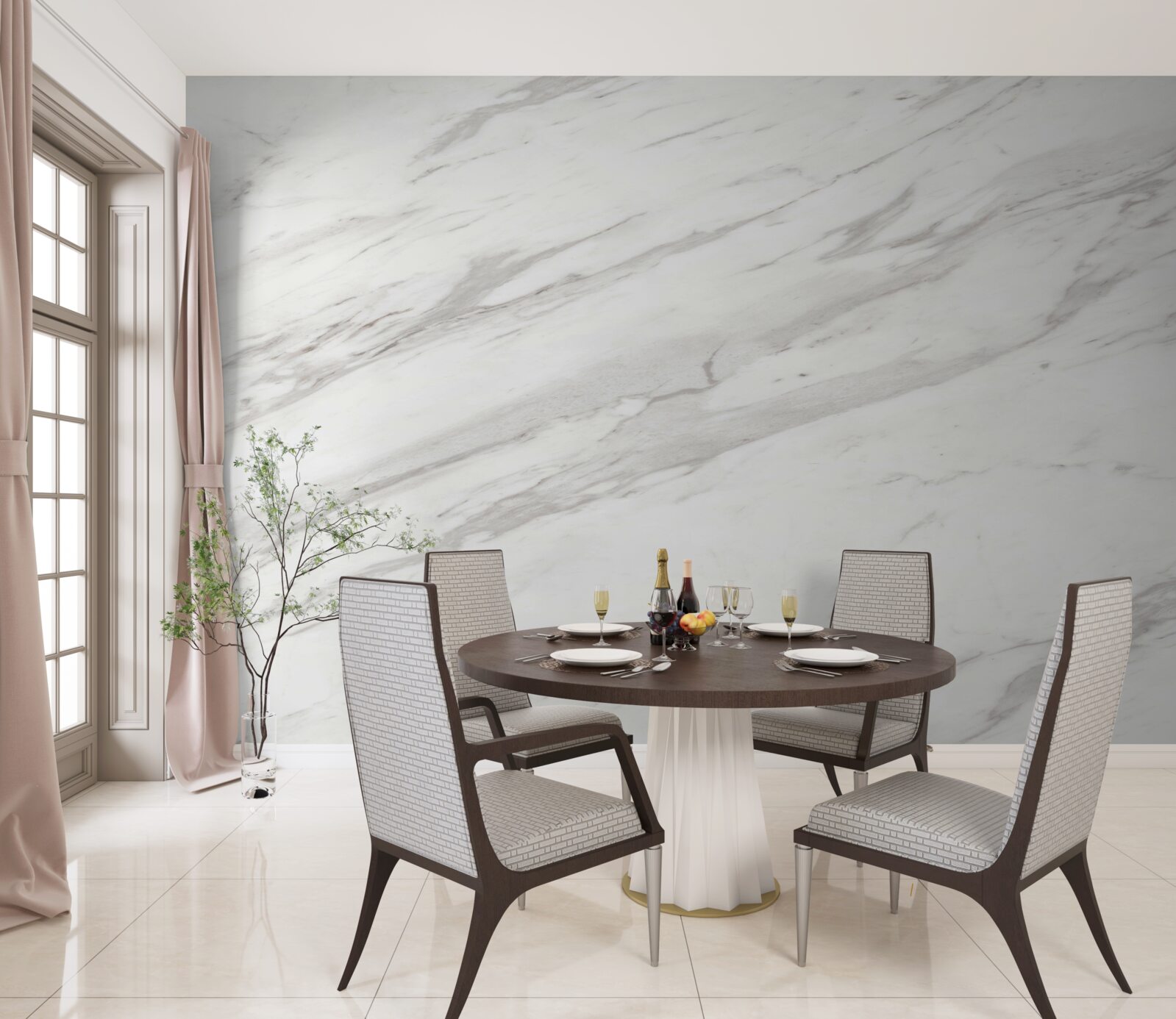 Fototapet marmură albă și gri